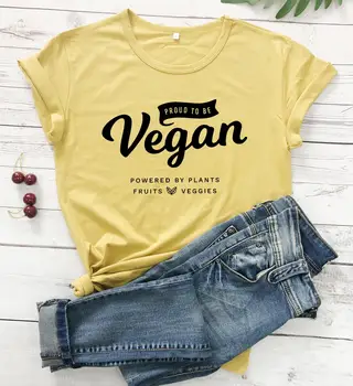 Veganska Majica za Ženske. Ponosna, da je Veganska grafični smešno čistega bombaža priložnostne hipster mlade hipster slogan ponudbo majica tees vrhovi