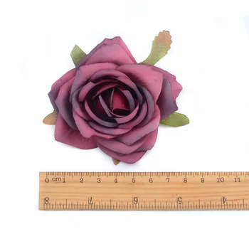 15pcs 7cm Evropske Retro Umetne Svile Rose Cvet Glave Za Poročno Dekoracijo Doma Diy Venec Album Obrti Ponaredek Cvet