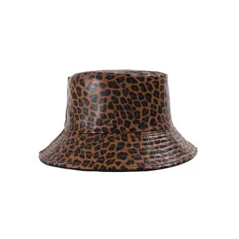 Novo Leopard tiskanja Vedro Klobuk Dvojno Stranicami Klobuk Trdna Vrh Dame Moda Potovanja Klobuk Skp Panama Ribič Klobuk Žensko pokrivalo Moški klobuk
