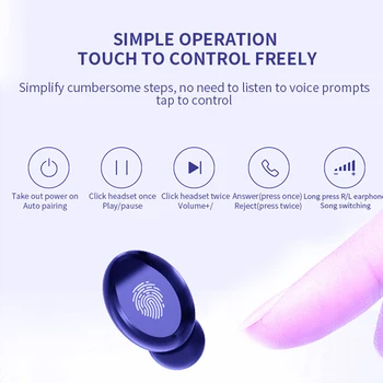 V8 TWS Touch Kontrole Brezžične Slušalke Bluetooth 5.0 Slušalke HD Stereo šumov Čepi Z LED Električne energije Displa