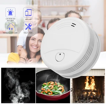 Inteligentni WiFi Strobe Smoke Detector Brezžični požarni Alarm Senzor APP Nadzor Dima je Naprava, Alarmni Sistem, Lučka