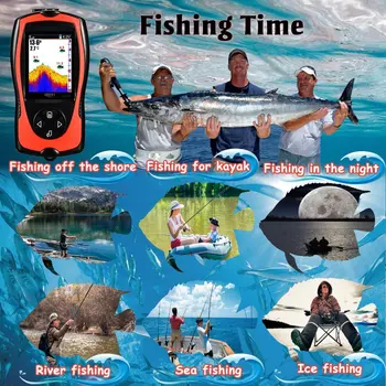 Globina Brezžični Sonar Ribe Finder FF1108-1 CWLA Srečen FindFish Echo Sonde, Lure Fishfinder Ugriz Alarmi Globlje FindFish Pesca