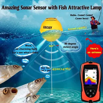 Globina Brezžični Sonar Ribe Finder FF1108-1 CWLA Srečen FindFish Echo Sonde, Lure Fishfinder Ugriz Alarmi Globlje FindFish Pesca