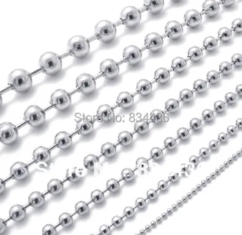 Brezplačna Dostava na debelo 2,4 mm iz nerjavečega jekla 316L ogrlica žogo kroglice verige za obeski, moške, ženske DIY nakit dodatki