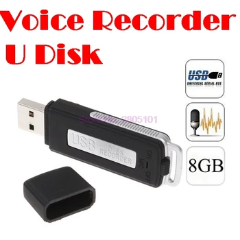 Z dhl ali ems 20 kosov, Mini 8GB USB Digitalni Avdio Snemalnik Dictaphone Flash Disk Format WAV Črne Barve