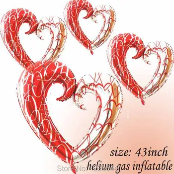 Poroka dekoracija stranka dobave super Giant 43inch XO srce aluminijasto folijo helij baloni za Valentinovo darilo debelo