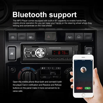 Podofo 1DIN avtoradio 5209E Bluetooth Autoradio TF USB, U Disk, MP3 Predvajalnik Handfree Auto Stereo Multimedijske Avdio V Dash Vodja Enote