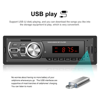 Podofo 1DIN avtoradio 5209E Bluetooth Autoradio TF USB, U Disk, MP3 Predvajalnik Handfree Auto Stereo Multimedijske Avdio V Dash Vodja Enote