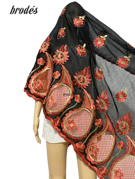Muslimanski Moda Afriške Dubaj Bombaž Hidžab Pashmina Za Molite Emroider Obroč Star Šal Zaviti Kemičnih Čipke Ukradel Neto Šal Glavo