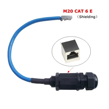 CAT6 CAT 6E Nepremočljiva RJ45 spojnik Ethernet LAN RJ 45 AP zunanji omrežni most M20 zaščiteni IP68 Vode, ki so dokaz Vtič kabla 25 cm