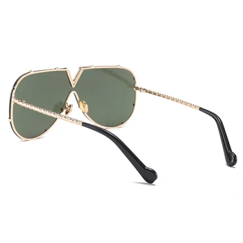 Peekaboo zelena enem kosu sončna očala moških prevelik kovinski okvir veliko žensk očala za sonce zlato ogledalo blue darila uv400 vroče