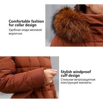 Zimske ženske navzdol jakno ženski plašč 2021 nov debel toplo, dolge navzdol plašč ženska vrhnja oblačila modni hooded zimska jakna ženske