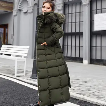 Zimske ženske navzdol jakno ženski plašč 2021 nov debel toplo, dolge navzdol plašč ženska vrhnja oblačila modni hooded zimska jakna ženske