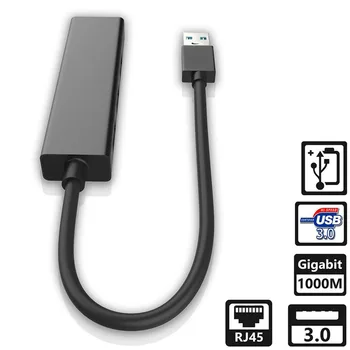 Trajno USB 3.0 Gigabit Ethernet LAN RJ45 Omrežna kartica, 3 Vrata, Razdelilniki za Windows/Mac Računalnik Pribor Kartico Bralci