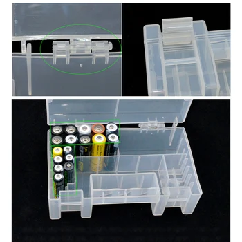 Prenosni Trpežne Plastike Baterije Škatla za Shranjevanje Primeru Imetnik Posodo Organizator 15 x 5.5 x 8,7 CM Za AA AAA Baterije