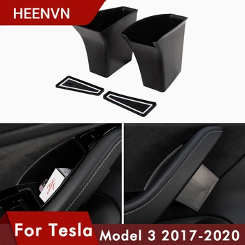 Heenvn Vrata Avtomobila Shranjevanje Sod Za Tesla Model 3 Vrata Ročaj Posode Imetnik Pladenj Polje Model3 Pribor 2020 Za Model Treh