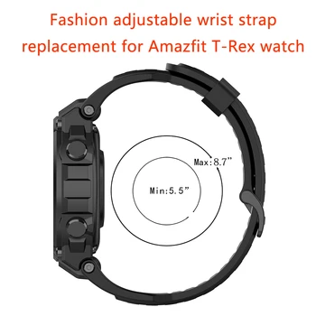Pašček za zapestje pašček za Amazfit T-Rex watch dodatki, nadomestni trak nastavljiv silikonski zanke manšeta zapestnica Correa za T-rex