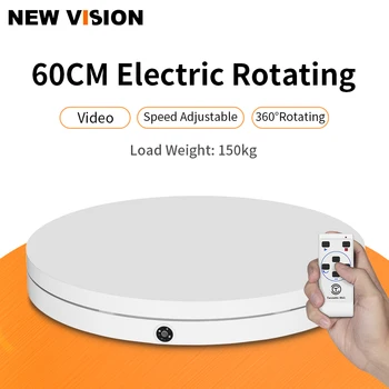 Bela 60 cm 360-Stopinjski 3D Daljinski upravljalnik Nastavljiva Hitrost, Smer, Električni Rotacijski Streljanje tabela za Fotografiranje Obremenitev 150 kg