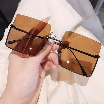 Novo Vintage Zlitine Oversize Black Brown Sončna Očala Za Ženske Do Leta 2020 Modne Blagovne Znamke Elegantna Sončna Očala Ženski Uv400 Seksi Odtenki Modre