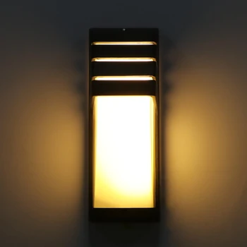 Nepremočljiva Prostem 12W LED Stenska Luč Črno Aluminijasto Stenske Svetilke Vrt, Dvorišče, Hodnik, Balkon Rov Svetlobe AC85-265V