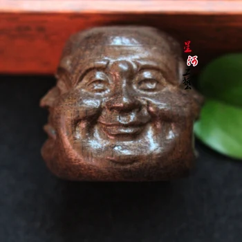 Zbirateljstvo Kitajski Ročno Izrezljane Lesene Tibera Buddhism Štiri Obraz Buda Glavo Kipi Zaprtih Office Home Dekoracijo YYY9811