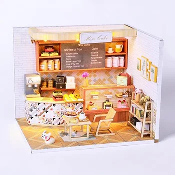 DIY 3D Lesene Miniaturni Lutka Hiša Komplet za Prosti Čas Gradnja Skupščine Model Kabini Doma Okraski za Božična Darila za Rojstni dan