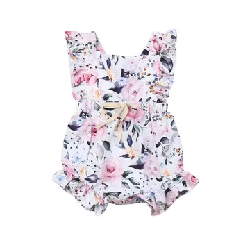 Srčkan Novorojenega Dojenčka Baby Dekleta Cvetlični Romper Obleke Poletje Obleko Jumpsuit Playsuit 3-18 M