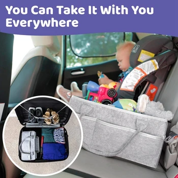 Baby Plenic Caddy Organizator Prenosni Nosilec Vrečke za Spreminjanje tabel in Avto, Vrtec, osnovna oprema za Shranjevanje smeti