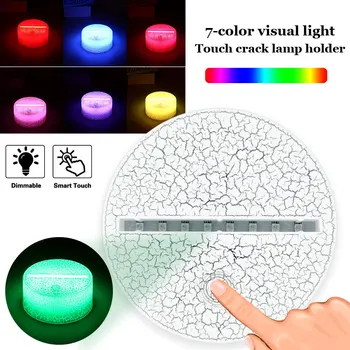Crack Vzorec 3D okova Dotik Lučka Baze Night Light Osvetlitev Stalnica Svetlobe Znanja LED 7 Barvo Sodobni Svetlobni Okrasek Doma