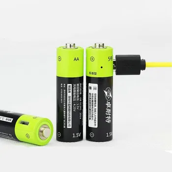 ZNTER 2Pcs/4Pcs 1,5 V AA 1250mAh li-polymer Baterija micro usb za polnjenje 1.5 v baterije
