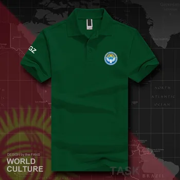 Kirgizistan Kirgiška KG, KGZ polo majice, moške, kratek rokav, bela blagovnih znamk, tiskani za državo 2018 bombaž narod ekipa zastavo novo zastavo 20