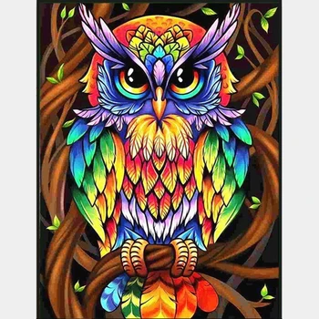 5DDIY Diamond Slikarstvo Barvne owl Full Vaja Nosorogovo Navzkrižno šiv kompleti Diamond Vezenje Obrti Božično Darilo