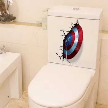 Disney Captain America ščit odmori v steno in se preklopi na 3D dekorativne nalepke