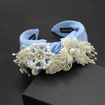 Novi Evropski in Ameriški tkanine pretirana pearl cvet bonitete glavo osebno ženske maturantski darilo dodatki za lase 770