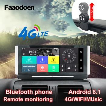 Faaodoen 7 Palčni 4G Avto DVR Kamera, GPS FHD 1080P Android Dash Cam Navigacija ADAS Avto Video Snemalnik Dual Objektiv nadzorno ploščo kamere