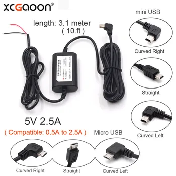 XCGaoon DC 12/24V 5V 2.5 3.1 M Mini USB Trde žice, Hardwire Komplet za Dash Cam Reaview Zrcalni Fotoaparat, GPS Avto Polnilec Samodejno Polnjenje