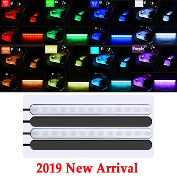2019 Nov RGB Avto Notranje Luči Dekorativna LED Trak Svetlobe Vzdušje Lučka za Daljinsko upravljanje Telefonskega Zvok Glasbe za Nadzor Avto Styling