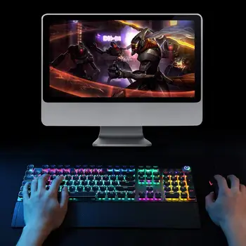 Gaming Mehanske Tipkovnice RGB Osvetljen Plating keycap Osvetljeni Anti-Prikazen Makro Tipke Za Namizni Prenosni računalnik + podpora za Zapestje