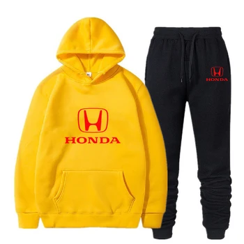 Moška obleka Hoodie Honda logo šport boutique oblačila, casual hooded bo ustrezala pulover s kapuco + Hlače jesen/zima modni pulover