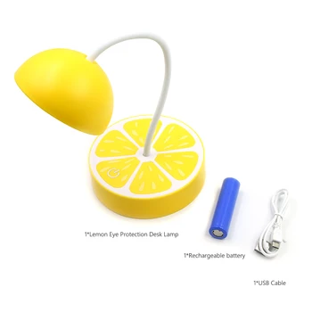 DONWEI Polnjenje prek kabla USB Namizni Dekor Sveže Sadje Namizna Svetilka Noč Prilagodljiv Zatemniti Zaščito za Oči Limone Pitaya Oranžna Oblike Svetlobe