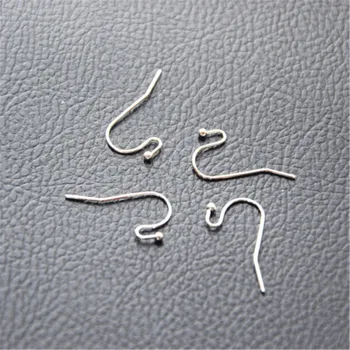 VROČE 500PCS diy nakit dodatki materiali trgovina S925 sterling srebro preprost S oblike uho kavelj uho pin z žogo uho kavelj