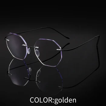 Rimless Presbyopia Očala Anti-Blue Ray Unisex Titanove Zlitine Brez Okvirjev Obravnavi Očala Moški Ženske Recept Kratkovidnost Spektakel