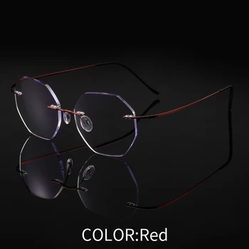 Rimless Presbyopia Očala Anti-Blue Ray Unisex Titanove Zlitine Brez Okvirjev Obravnavi Očala Moški Ženske Recept Kratkovidnost Spektakel
