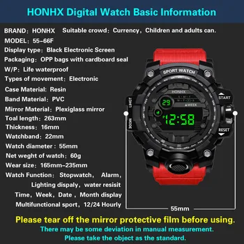 HONHX Luksuzni Mens Digitalni LED Watch Datum Šport Moški Prostem Elektronski Watch