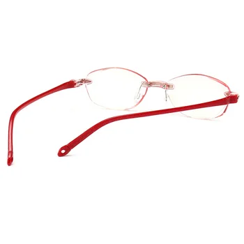 Novo branje očala brez okvirjev anti-modra obravnavi očala diamond obrezovanje ena očala moda high-end žensk obravnavi očala