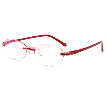 Novo branje očala brez okvirjev anti-modra obravnavi očala diamond obrezovanje ena očala moda high-end žensk obravnavi očala