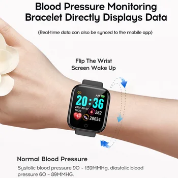 Y68 D20 Pametno Gledati Nepremočljiva Fitnes Tracker Srčnega utripa, Krvnega Tlaka, Bluetooth Smartwatch Za Apple IOS Android