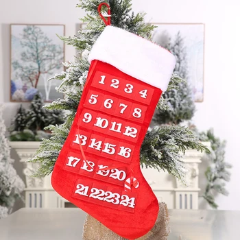 51*21*0.2 cm Nova Božična Nogavica DIY Adventni Koledar Ornament Očarljivo Praznično Steni Visi Odštevanje Koledarja Božič Banket