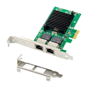 2 Vrata, PCIE X1 1000M PCIe Gigabit Ethernet Dvojna Vrata RJ45 Lan mrežno Kartico Čip Intel 82576EB Mreženje Pci-e Ethernet Strežnik