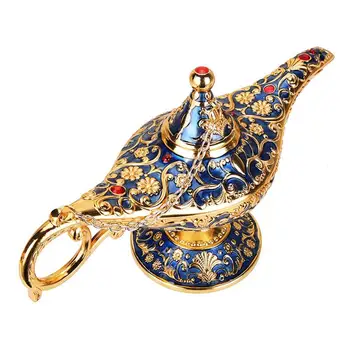Vintage Kovinski Aladdins Čarobno Svetilko Obrti Figurice Kositrne Zlitine, Retro Čaj Pot Lučka Miniature Otroci Božični Igrače Darilo Dropshipping